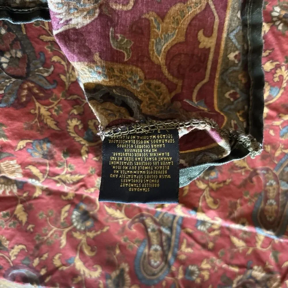 VTG Ralph Lauren Home Equestrian Paisley Standard Pillowcases Shams Set /4